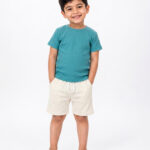 Full Set- Sea Blue Tshirt+ Off White Pant