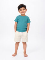 Full Set- Sea Blue Tshirt+ Off White Pant